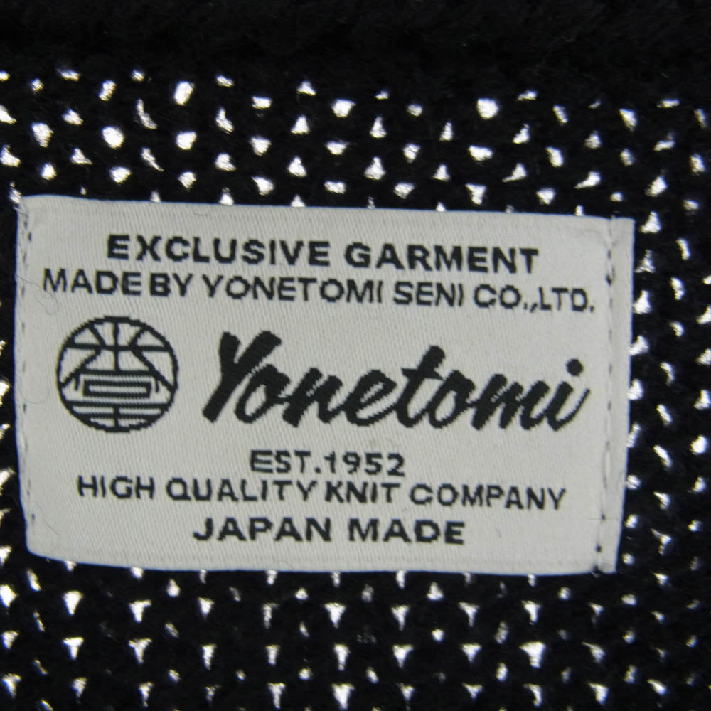 Yonetomi ヨネトミ SOFT LAMB WOOL KNIT CARDIGAN ウール ニット カーディガン ブラック系 4【中古】