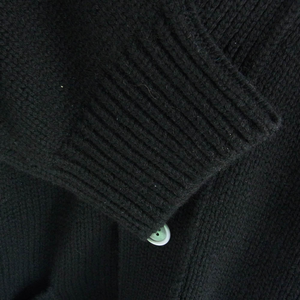 Yonetomi ヨネトミ SOFT LAMB WOOL KNIT CARDIGAN ウール ニット カーディガン ブラック系 4【中古】