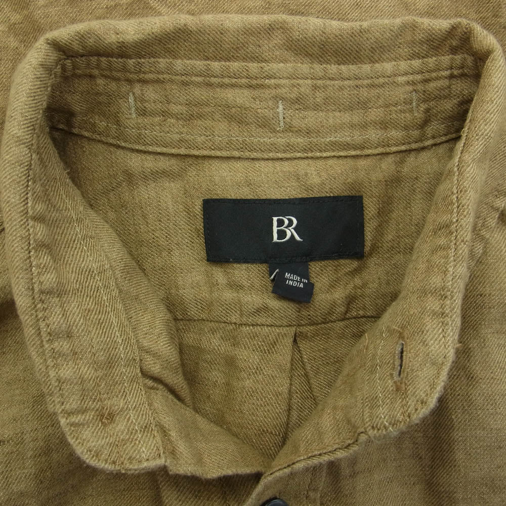 バナナリパブリック 762184-10 Standard Castello Linen Shirt 長袖 リネン シャツ ライトブラウン系 S【中古】