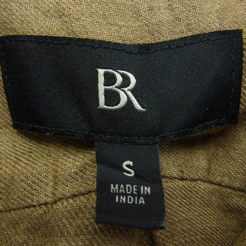 バナナリパブリック 762184-10 Standard Castello Linen Shirt 長袖 リネン シャツ ライトブラウン系 S【中古】