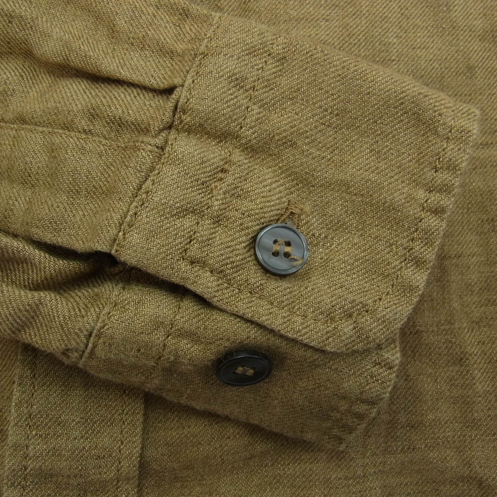 バナナリパブリック 762184-10 Standard Castello Linen Shirt 長袖 リネン シャツ ライトブラウン系 S【中古】