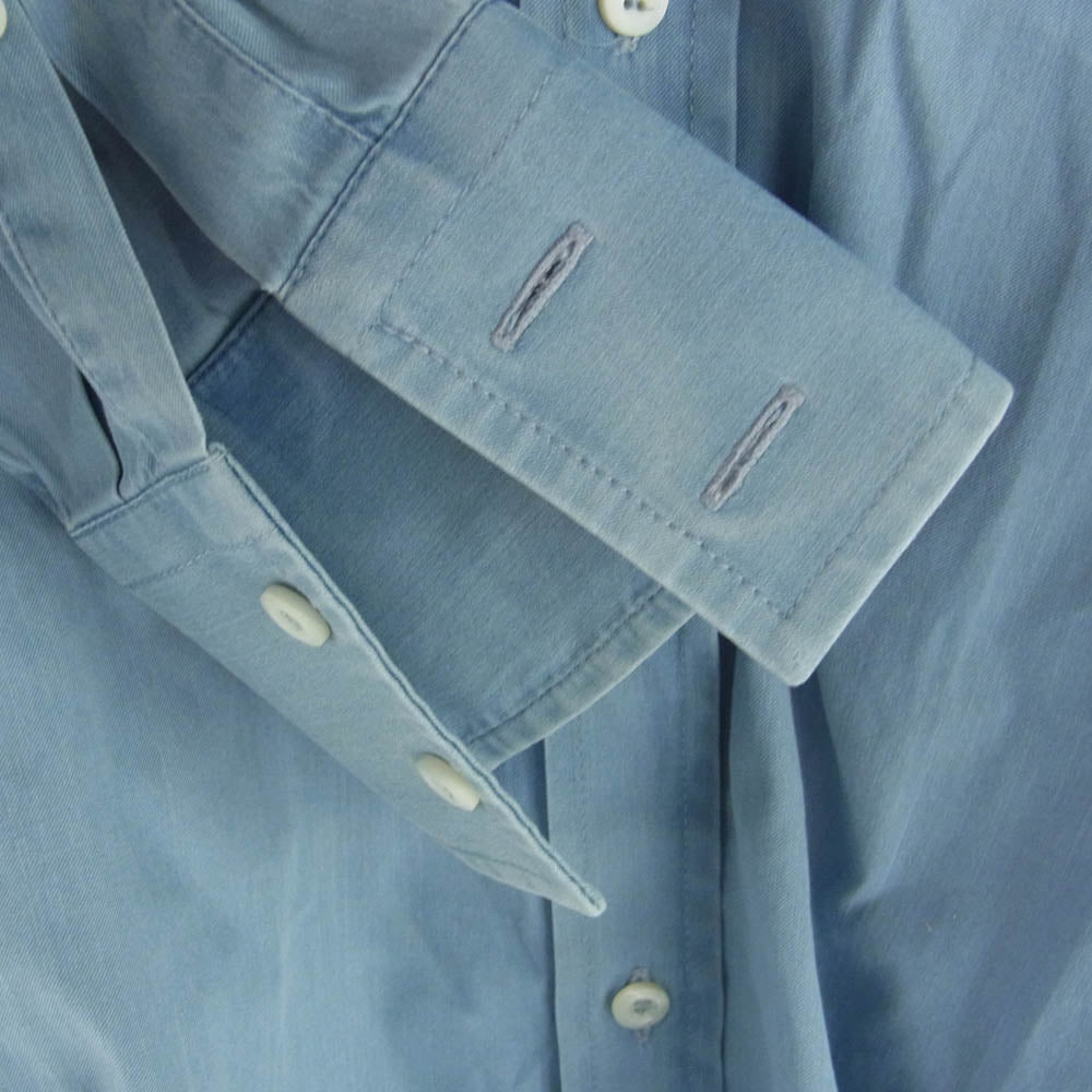 Brunello Cucinelli ブルネロクチネリ SLIM FIT コットン 長袖 シャツ イタリア製 ブルー系 S【中古】