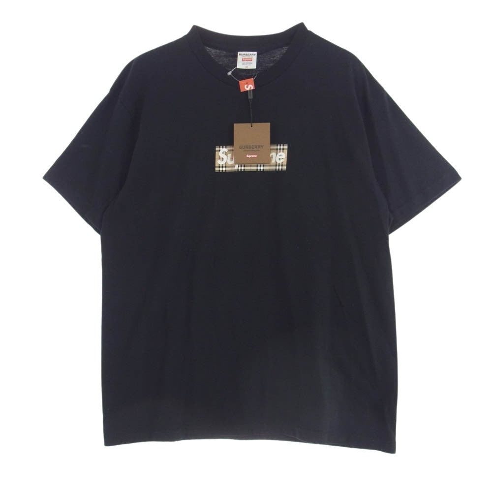 Supreme シュプリーム BURBERRY 22SS Box Logo Tee バーバリー ボックス ロゴ 半袖 Tシャツ ブラック系 M【極上美品】【中古】