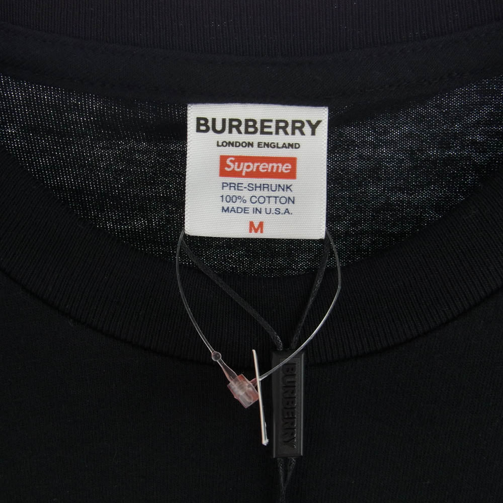 Supreme シュプリーム BURBERRY 22SS Box Logo Tee バーバリー ボックス ロゴ 半袖 Tシャツ ブラック系 M【極上美品】【中古】