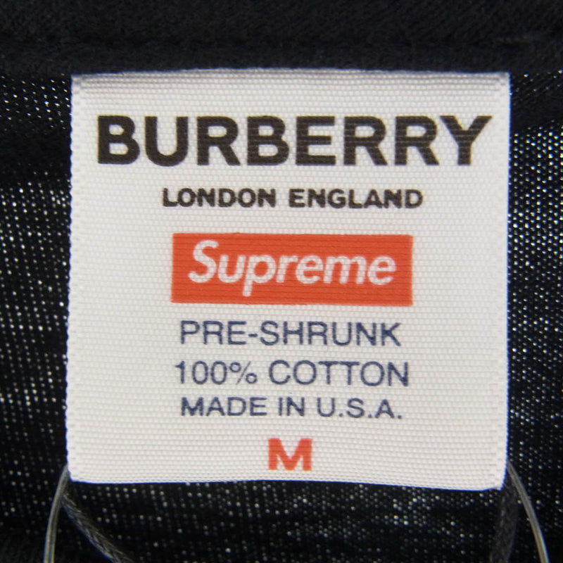 Supreme シュプリーム BURBERRY 22SS Box Logo Tee バーバリー ボックス ロゴ 半袖 Tシャツ ブラック系 M【極上美品】【中古】