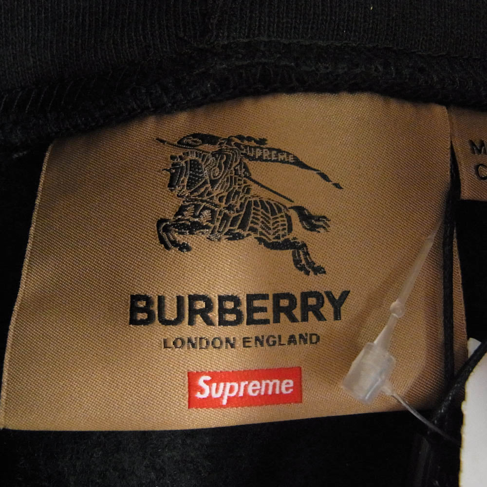 Supreme シュプリーム BURBERRY 22SS Box Logo Hooded Sweatshirt バーバリー ボックスロゴ フーデッド スウェット パーカー ブラック系 M【極上美品】【中古】