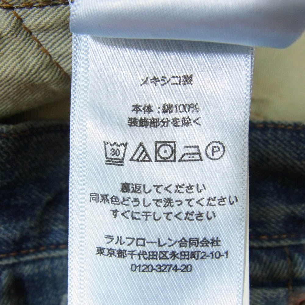 RRL ダブルアールエル 9832 ストレート デニム パンツ メキシコ製 インディゴブルー系 30【中古】