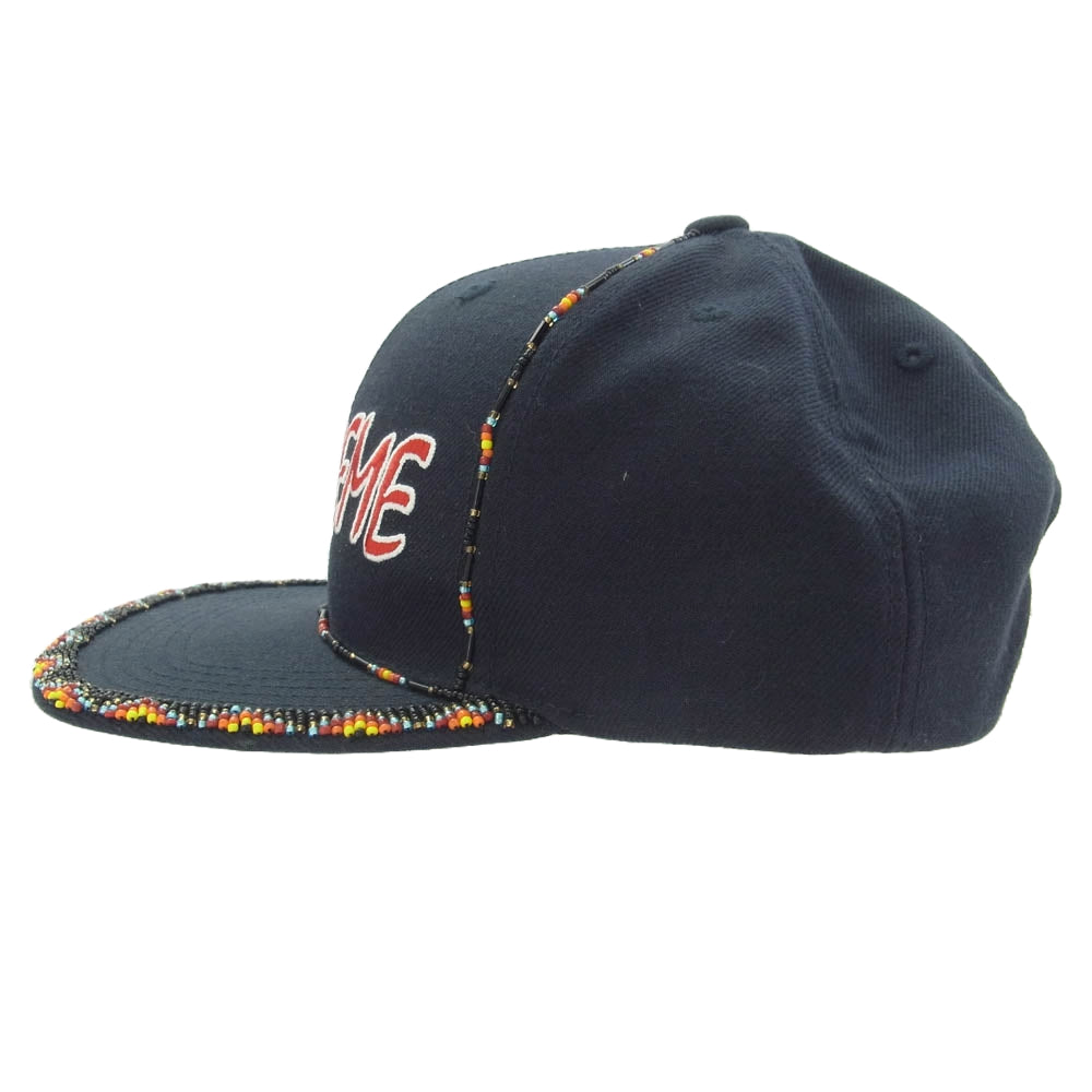 Supreme シュプリーム 19SS Beaded 6-Panel Cap ビーズ 6パネル キャップ ネイビー系【中古】