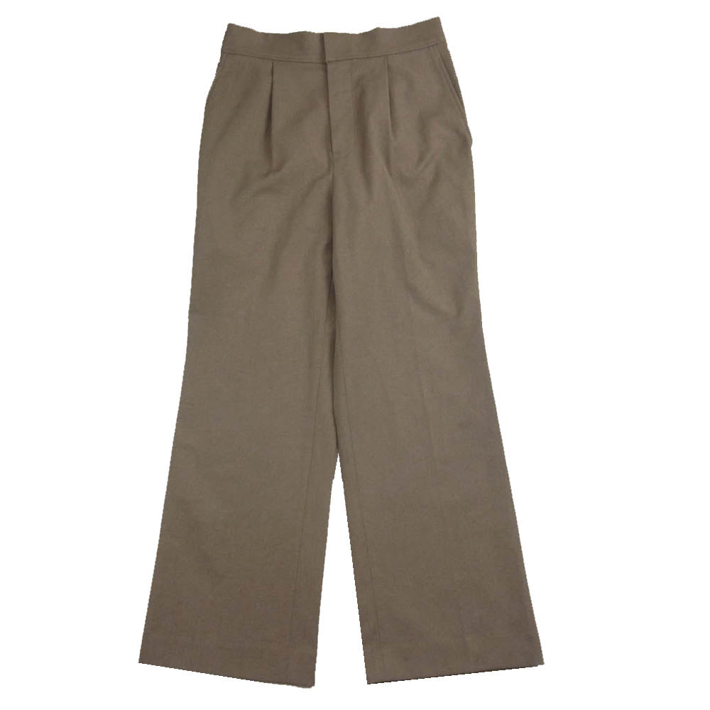 リエス タック ワイド スラックス パンツ ブラウン系 2【中古】