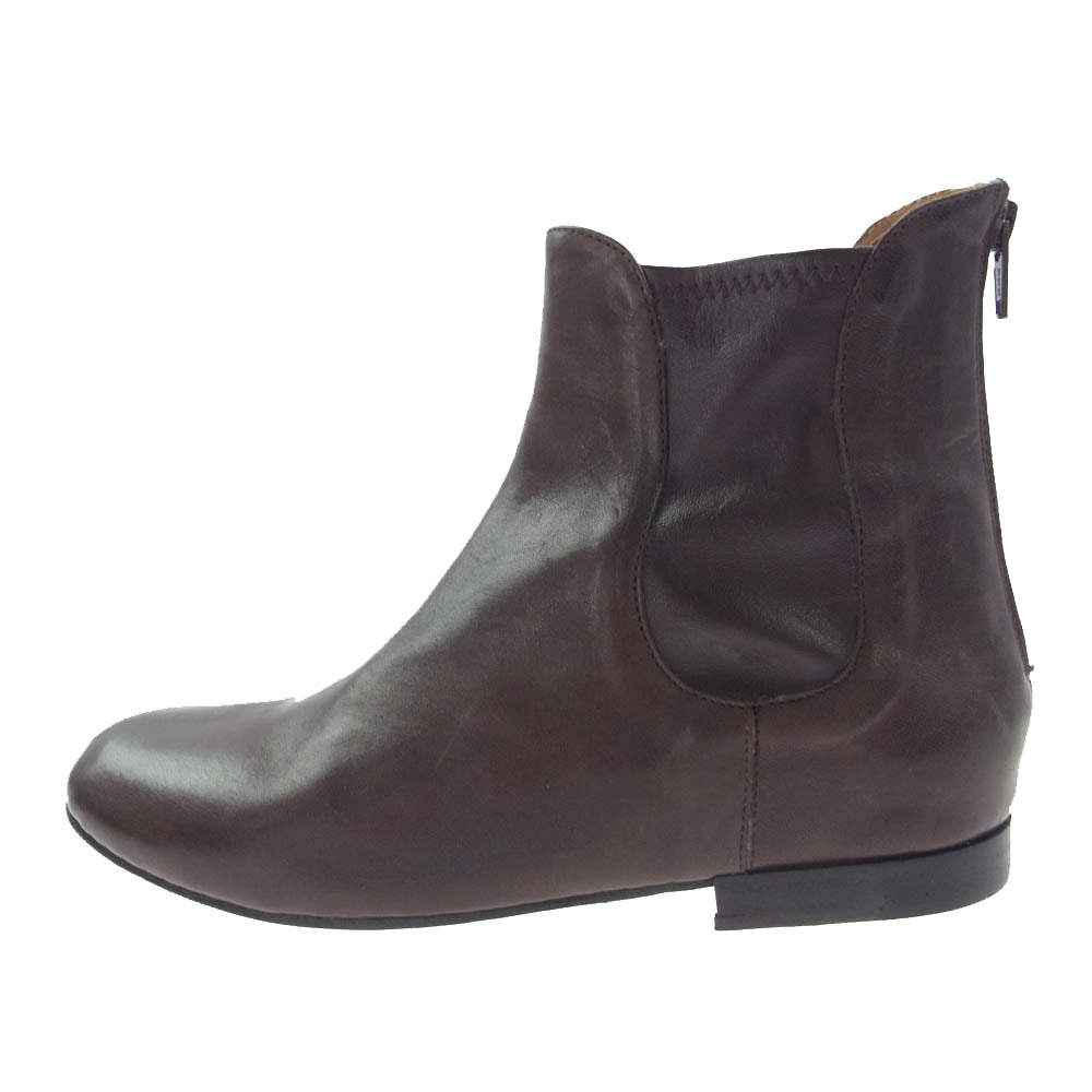 クーデター BEARDSLEY short boots ビアズリー ジップアップ サイドゴア ショート ブーツ ブラウン系 35【中古】