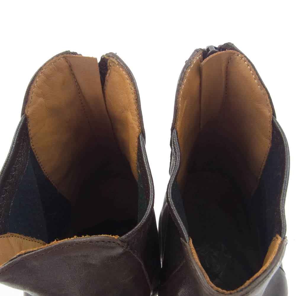 クーデター BEARDSLEY short boots ビアズリー ジップアップ サイドゴア ショート ブーツ ブラウン系 35【中古】