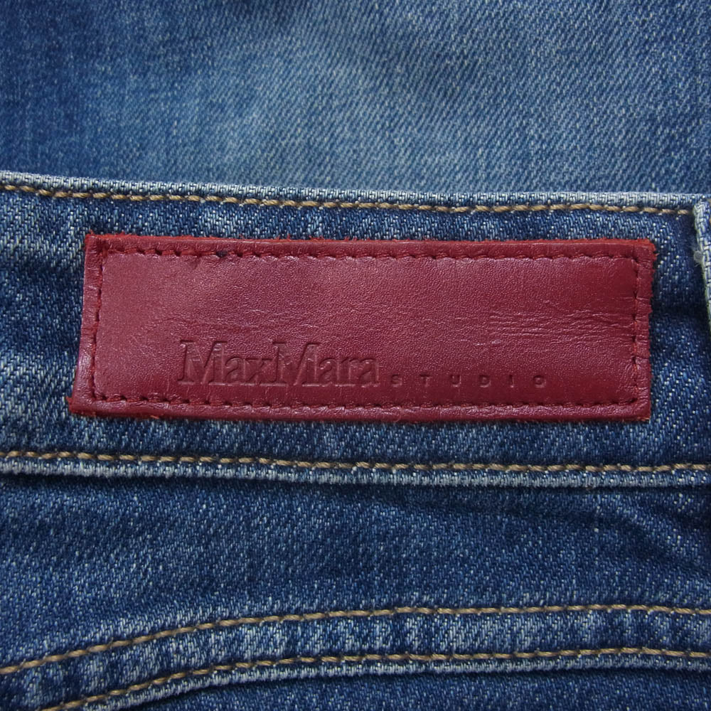 マックスマーラステュディオ ストレート デニムパンツ インディゴブルー系 34【中古】