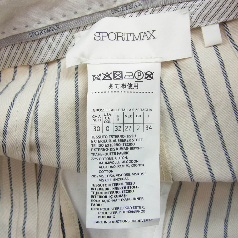 スポーツマックス マックスマーラジャパンタグ ストライプ パンツ アイボリー系 34【中古】