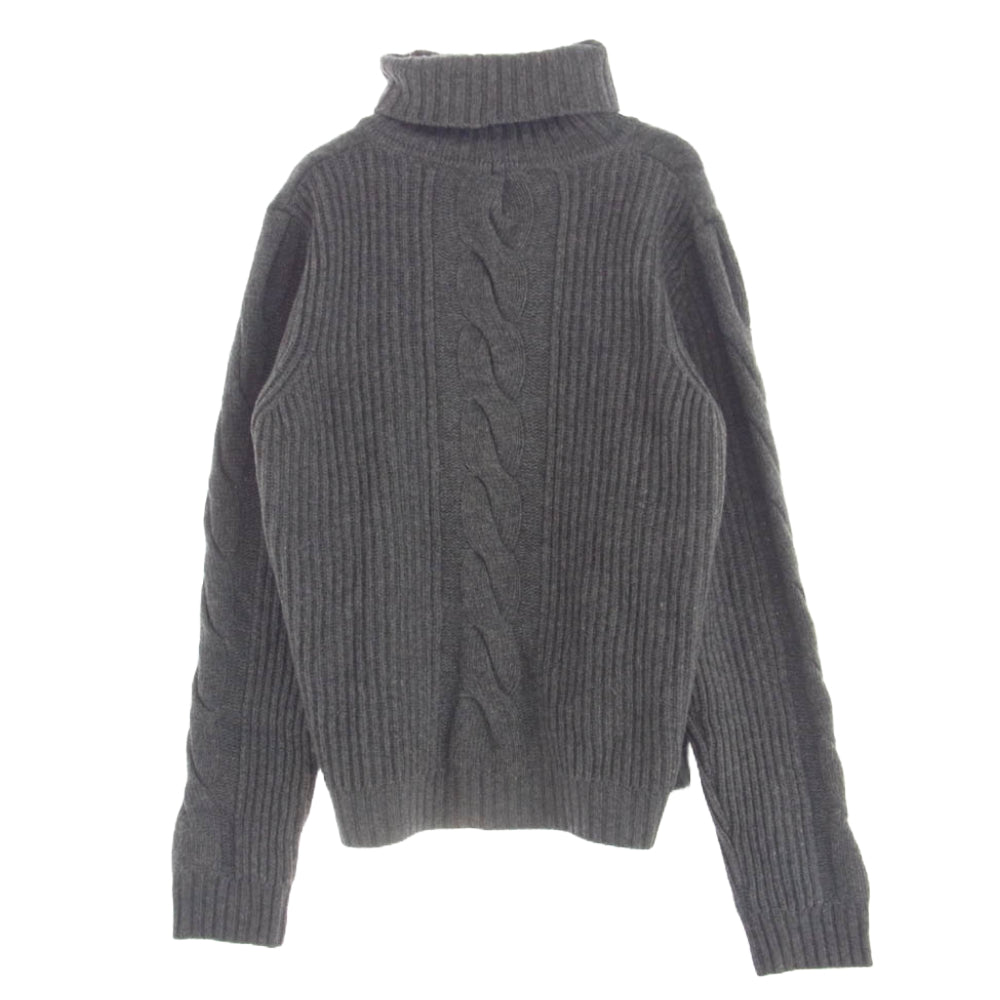 MAX MARA マックスマーラ 13660693 タートルネック ケーブル シャギー 切替 モヘア混 カシミヤ混 ウール ニット グレー系 M【中古】