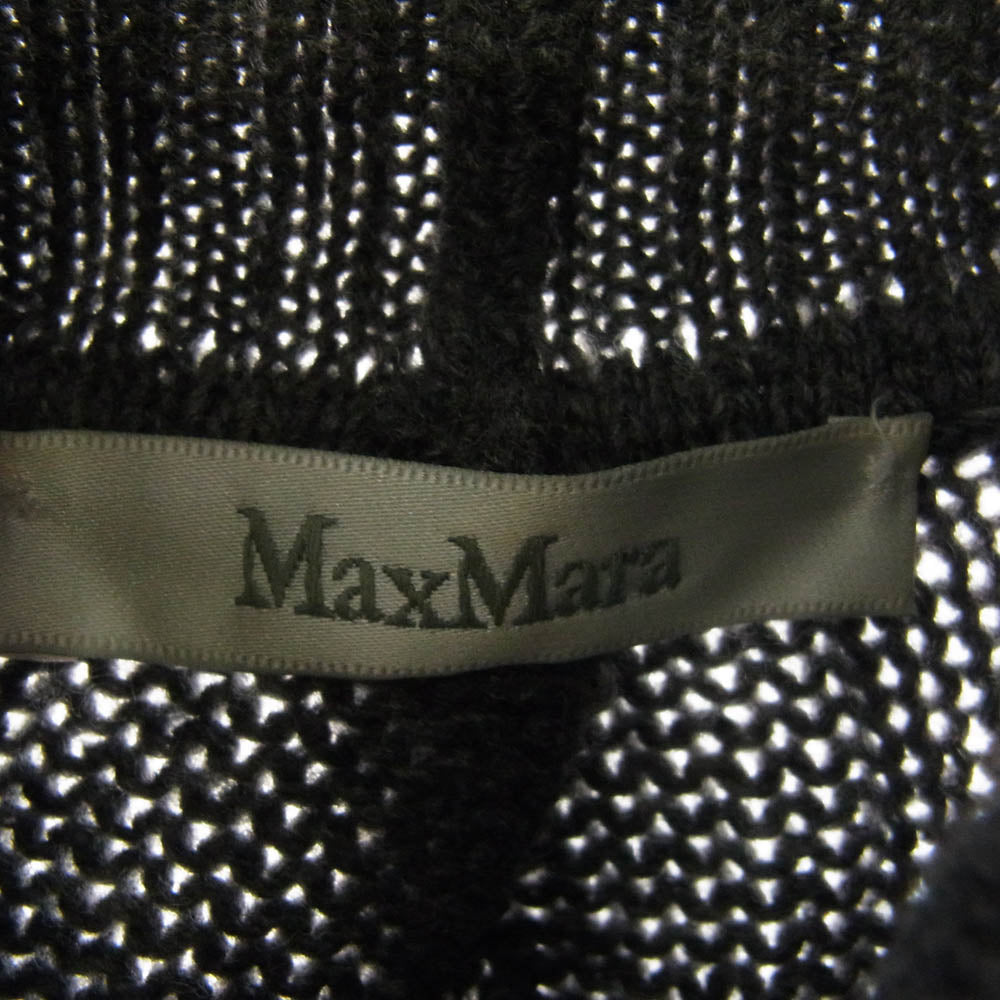 MAX MARA マックスマーラ 13660693 タートルネック ケーブル シャギー 切替 モヘア混 カシミヤ混 ウール ニット グレー系 M【中古】