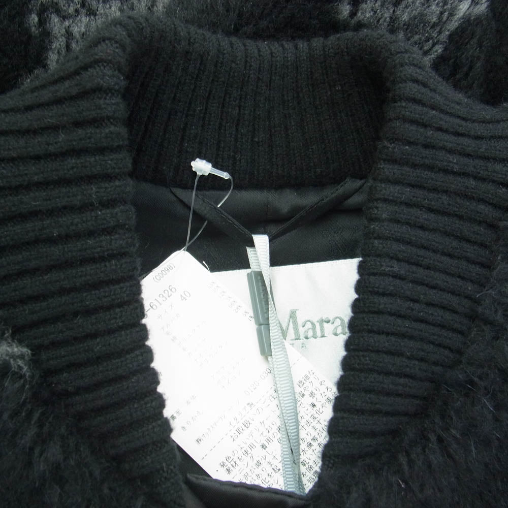 MAX MARA マックスマーラ 23AW 108613266 マックスマーラジャパンタグ モノグラム テディボンバー ジャケット キャメル?ヴァージンウール?シルク テディベア ボア ジャケット ブラック系 40【美品】【中古】