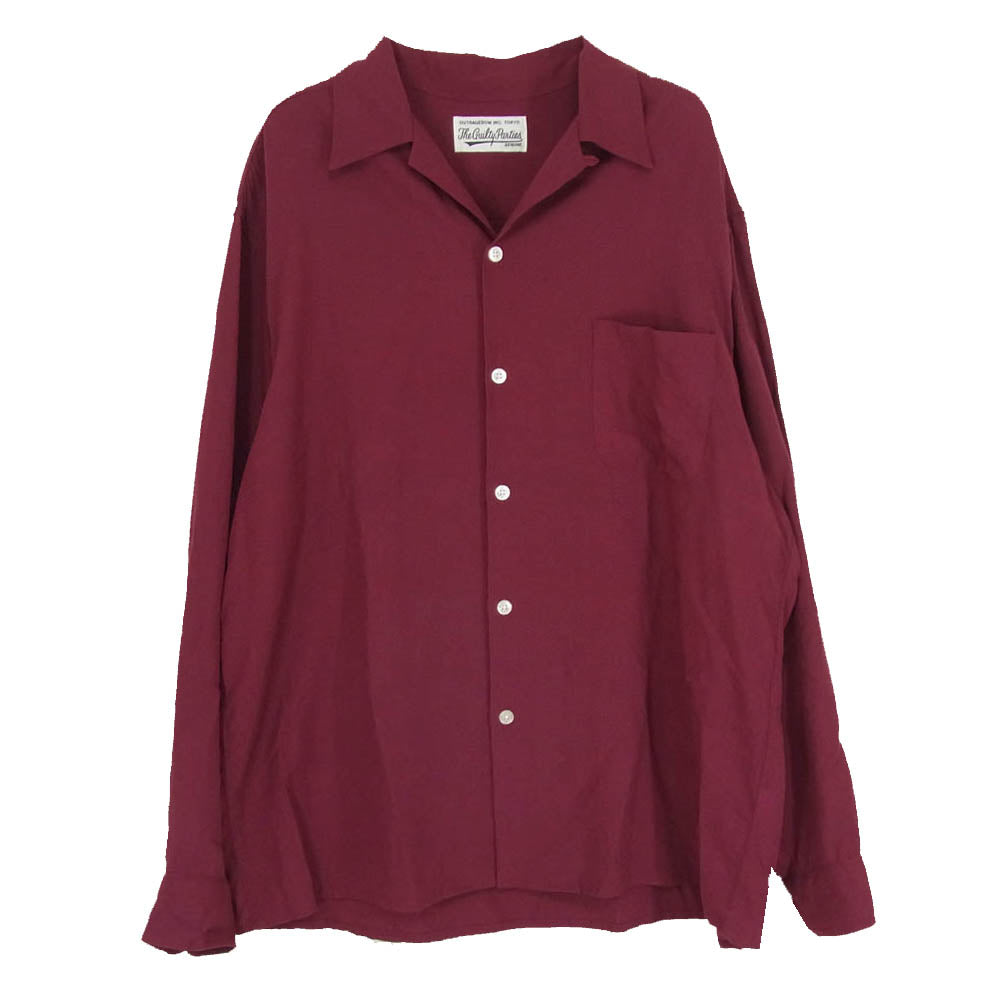 WACKO MARIA ワコマリア 50'S SHIRT L/S TYPE-1 ロングスリーブ 長袖 シャツ エンジ系 XL【中古】