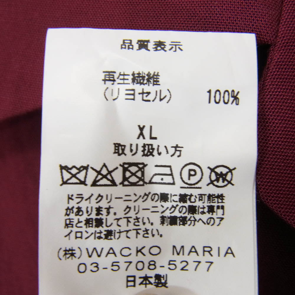 WACKO MARIA ワコマリア 50'S SHIRT L/S TYPE-1 ロングスリーブ 長袖 シャツ エンジ系 XL【中古】