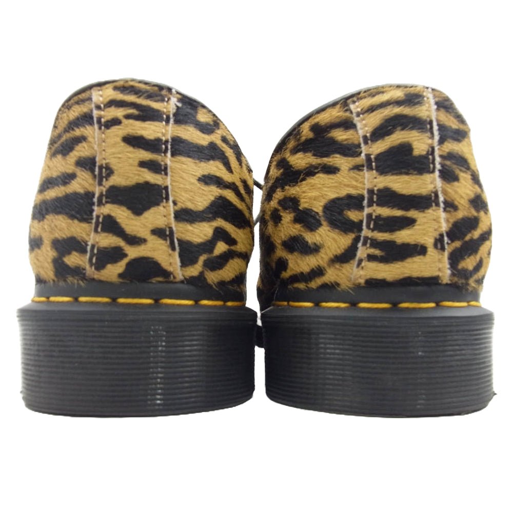 WACKO MARIA ワコマリア DRMARTENS-WM-SH01 Dr.Martens ドクターマーチン 1461 3ホールシューズ カウハイド ハラコ レオパード柄 ブラック系 イエロー系 UK9(28.0cm)【美品】【中古】