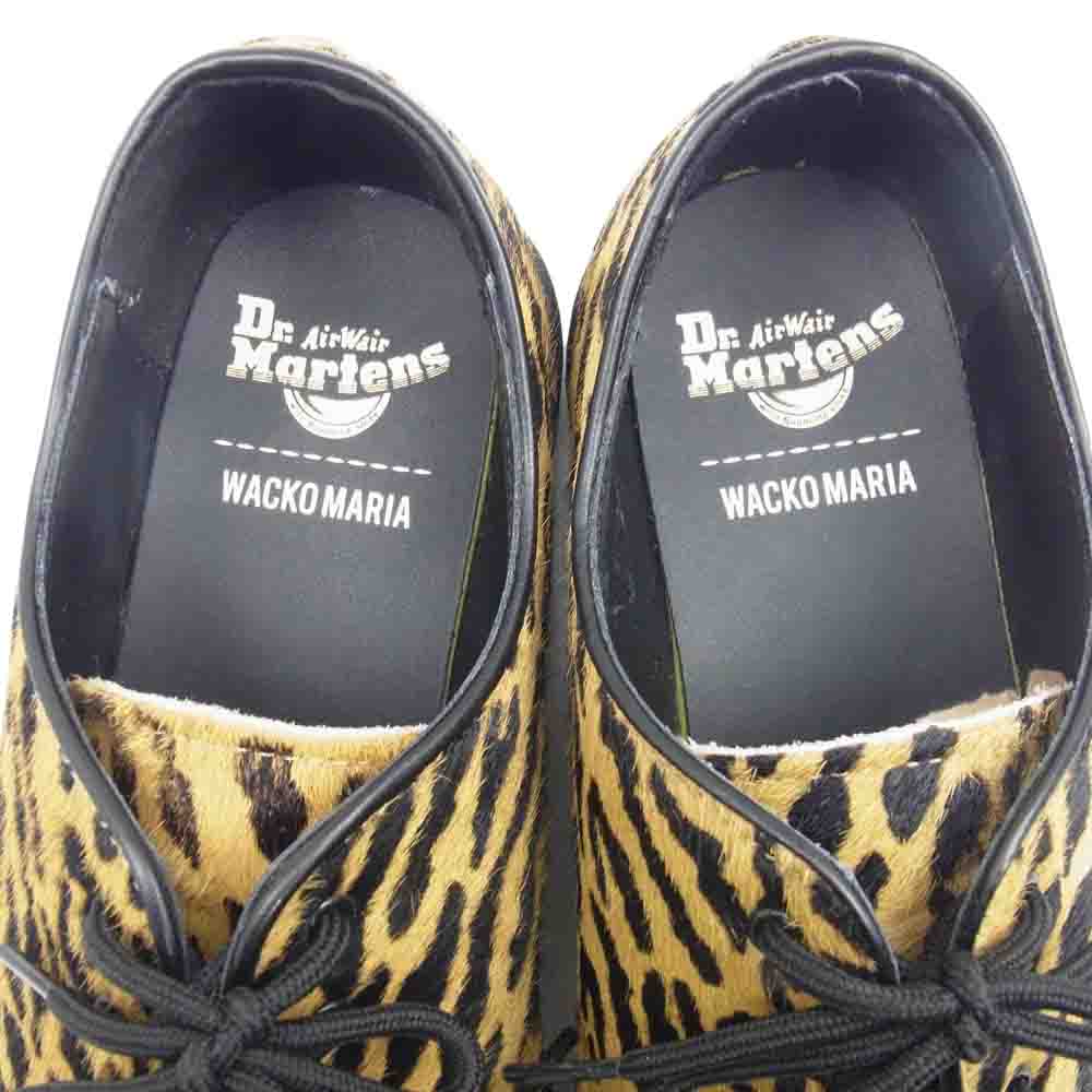 WACKO MARIA ワコマリア DRMARTENS-WM-SH01 Dr.Martens ドクターマーチン 1461 3ホールシューズ カウハイド ハラコ レオパード柄 ブラック系 イエロー系 UK9(28.0cm)【美品】【中古】