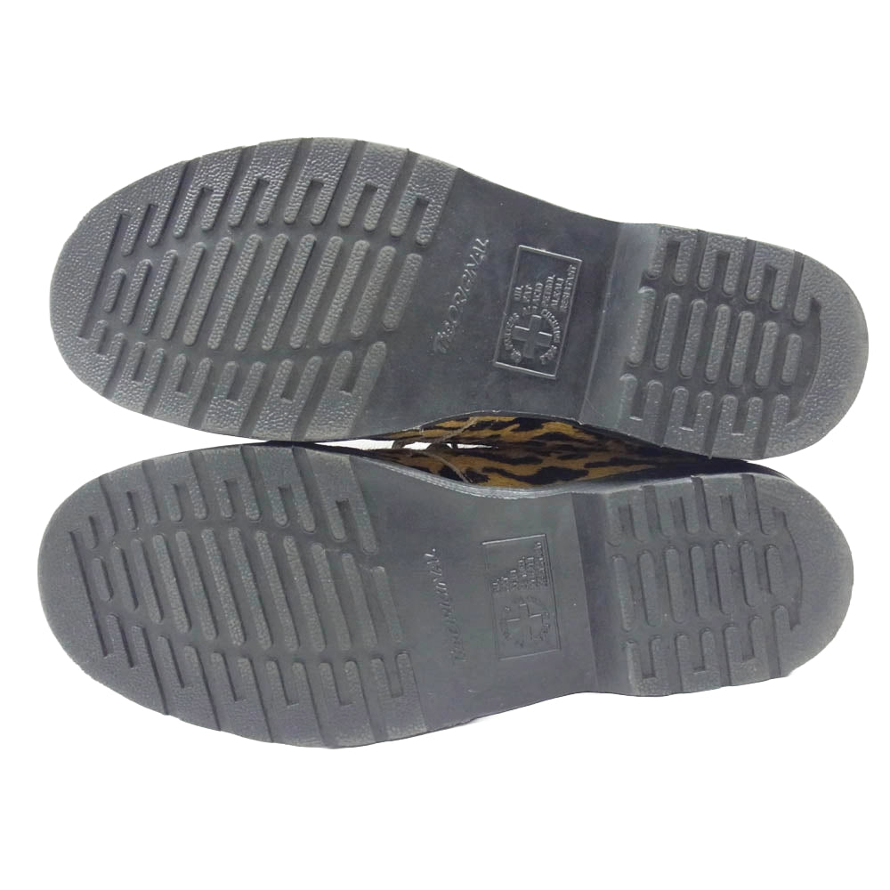 WACKO MARIA ワコマリア DRMARTENS-WM-SH01 Dr.Martens ドクターマーチン 1461 3ホールシューズ カウハイド ハラコ レオパード柄 ブラック系 イエロー系 UK9(28.0cm)【美品】【中古】