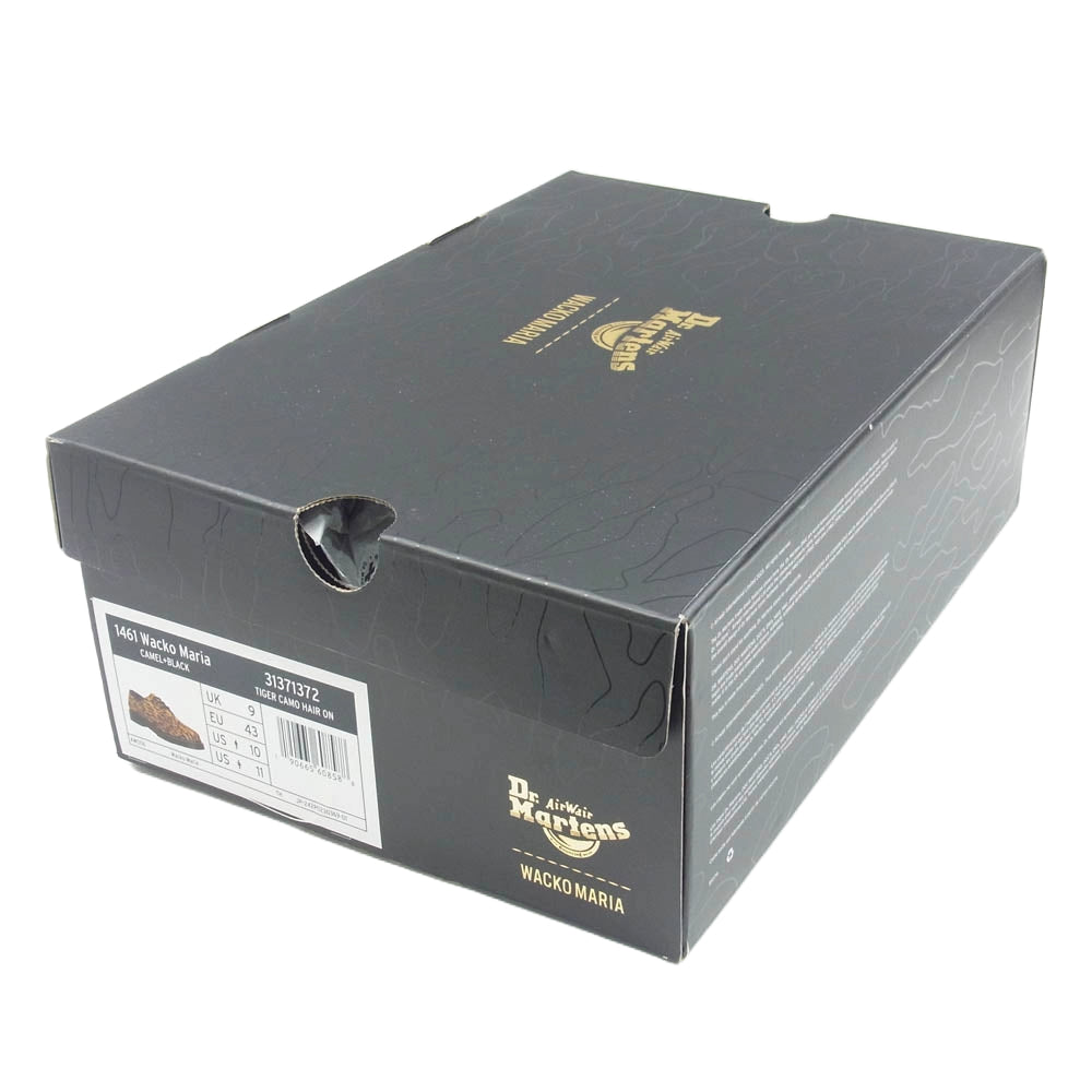 WACKO MARIA ワコマリア DRMARTENS-WM-SH01 Dr.Martens ドクターマーチン 1461 3ホールシューズ カウハイド ハラコ レオパード柄 ブラック系 イエロー系 UK9(28.0cm)【美品】【中古】