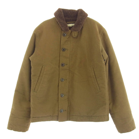TENDERLOIN テンダーロイン T-1 U.S.NAVY アルパカウールボア N-1 デッキ ジャケット ブラウン系 38【中古】