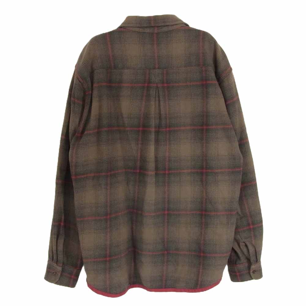 レンダー RDS903 コットン チェック 長袖 ネル シャツ ブラウン系 3【中古】