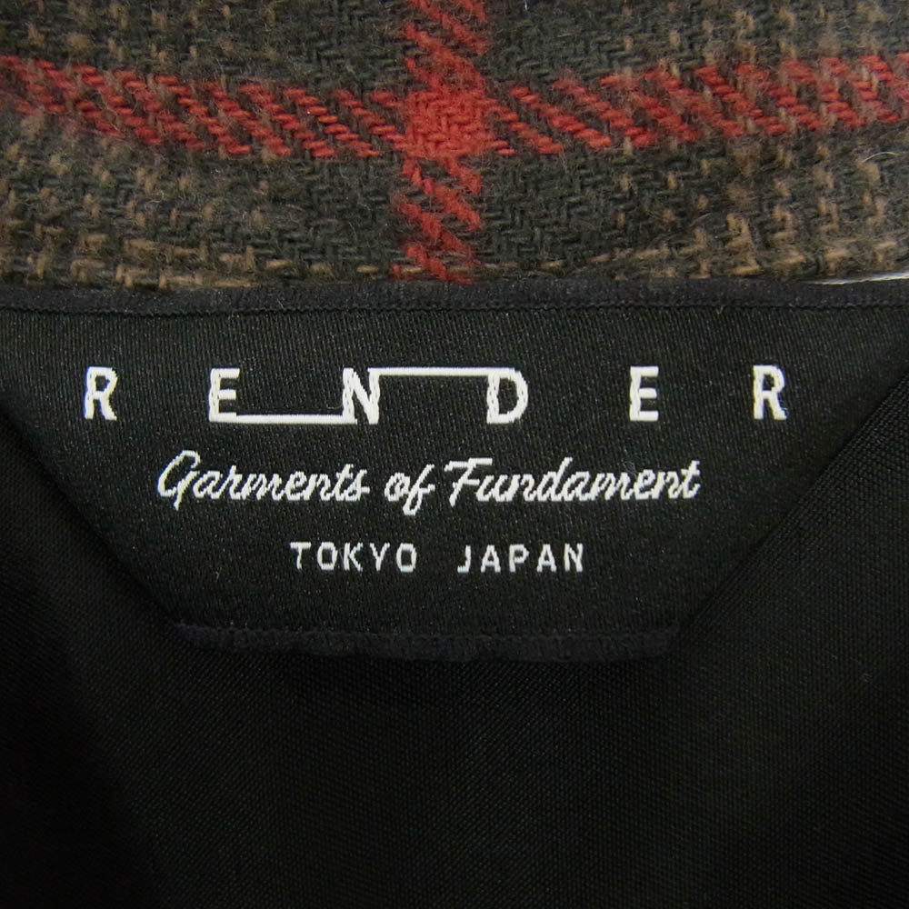 レンダー RDS903 コットン チェック 長袖 ネル シャツ ブラウン系 3【中古】