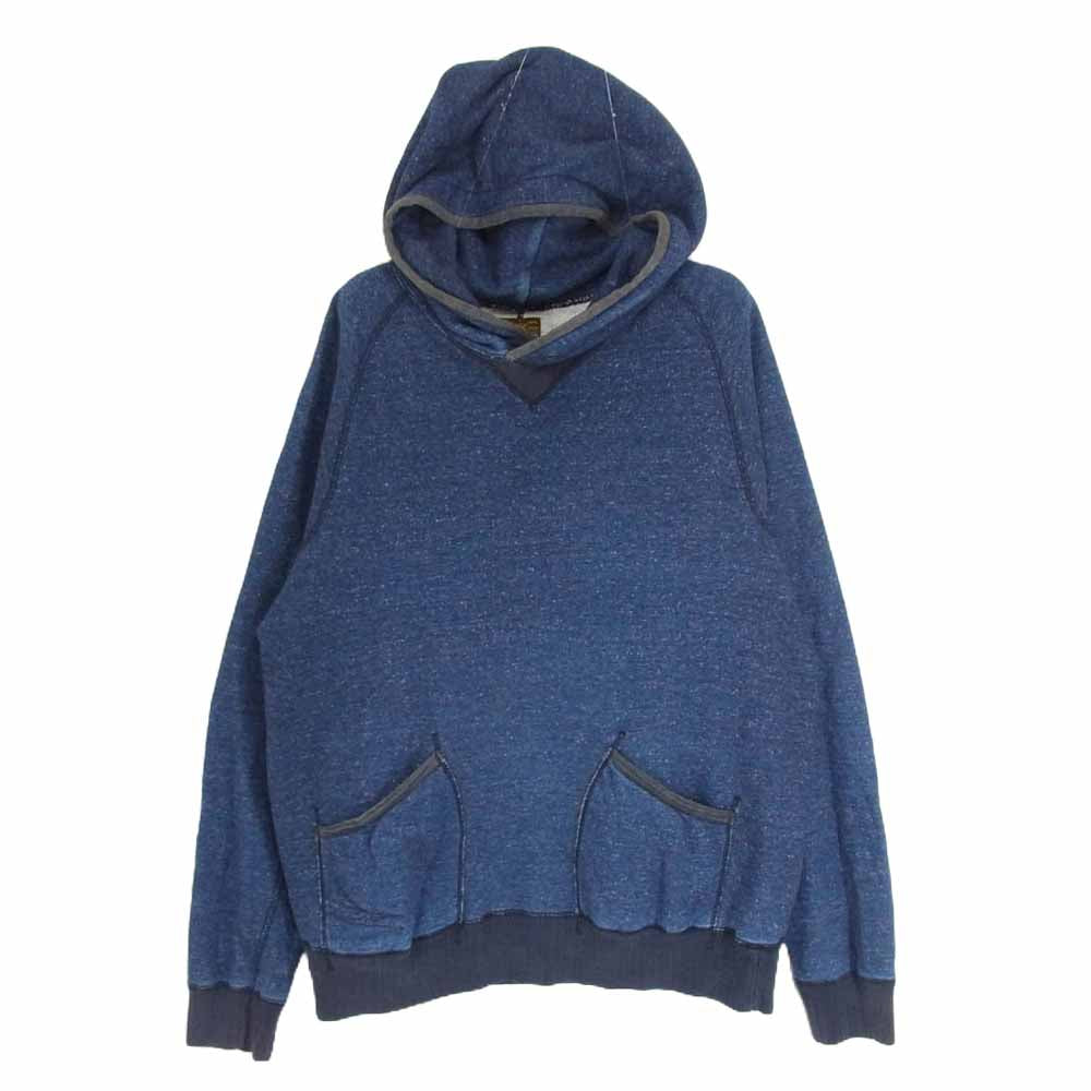 LOST CONTROL ロストコントロール Top Raglan Sweat Parka インディゴ スウェット プルオーバー パーカー ネイビー系 4【中古】