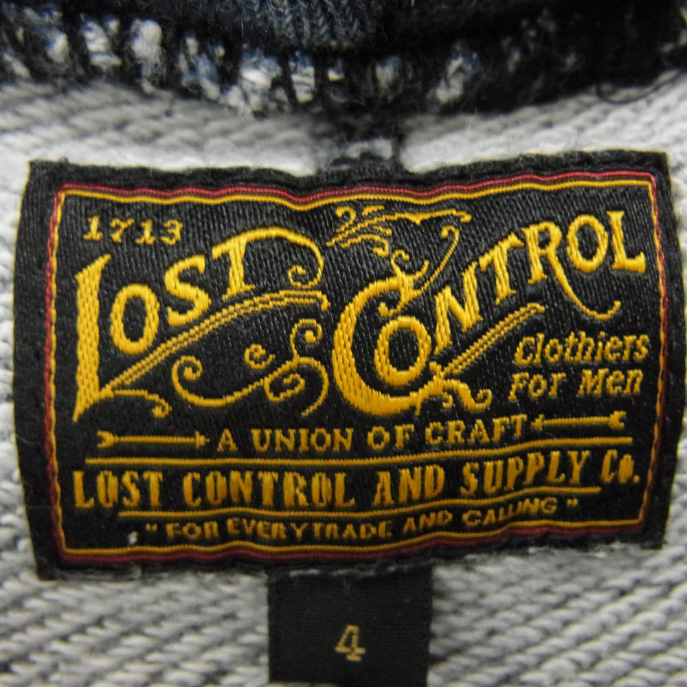 LOST CONTROL ロストコントロール Top Raglan Sweat Parka インディゴ スウェット プルオーバー パーカー ネイビー系 4【中古】