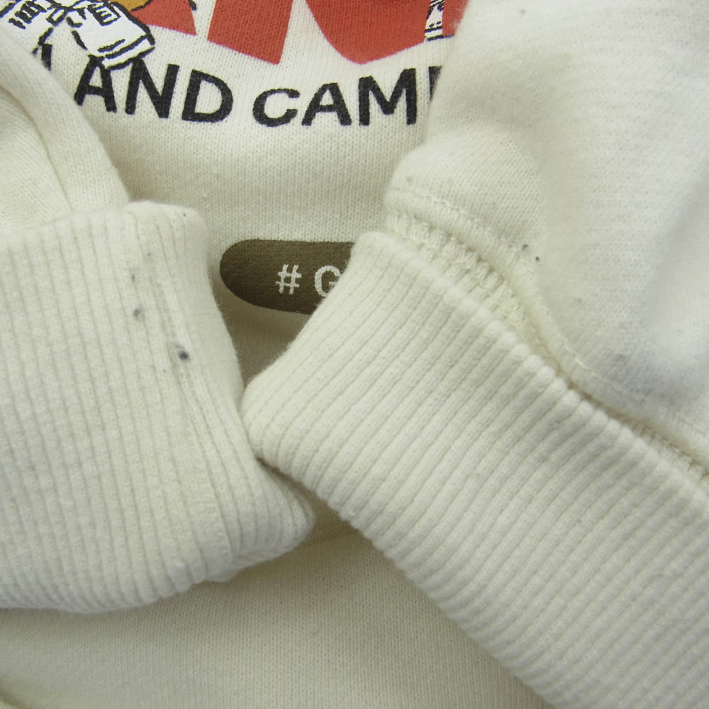NANGA ナンガ NW2411-1F701-A ECO Hybrid Camping Manners Soap Bubbles Crew Sweat エコ ハイブリッド キャンピング マナー ソープ バブル クルー スウェット オフホワイト系 L【中古】