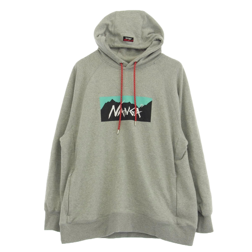 NANGA ナンガ NW2311-1F202 ECO HYBRID BOX LOGO SWEAT HOODIE エコ ハイブリッド ボックス ロゴ スウェット フーディー パーカー グレー系 L【中古】