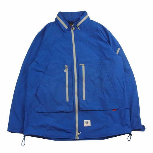 GERUGA ゲルガ JR-J-154A STAND COLLAR WIND BREAKER スタンドカラー ウインド ブレーカー ナイロン ジャケット ブルー系 4【中古】