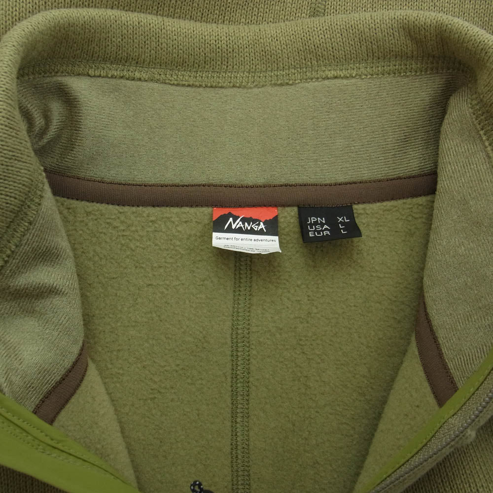 NANGA ナンガ NW2241-1D509 POLARTEC FLEECE ZIP BLOUSON フリース ジャケット グリーン系 XL【中古】