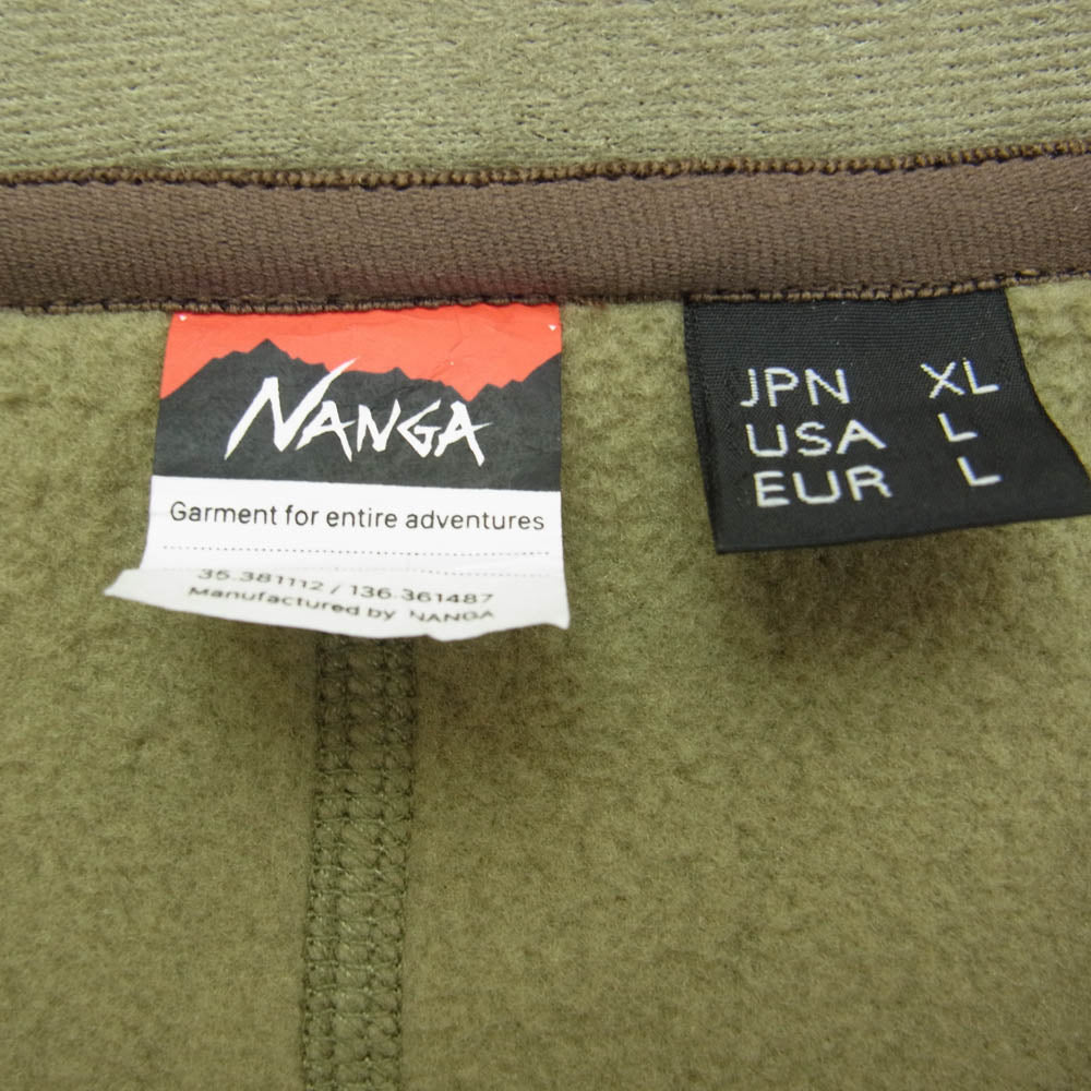 NANGA ナンガ NW2241-1D509 POLARTEC FLEECE ZIP BLOUSON フリース ジャケット グリーン系 XL【中古】