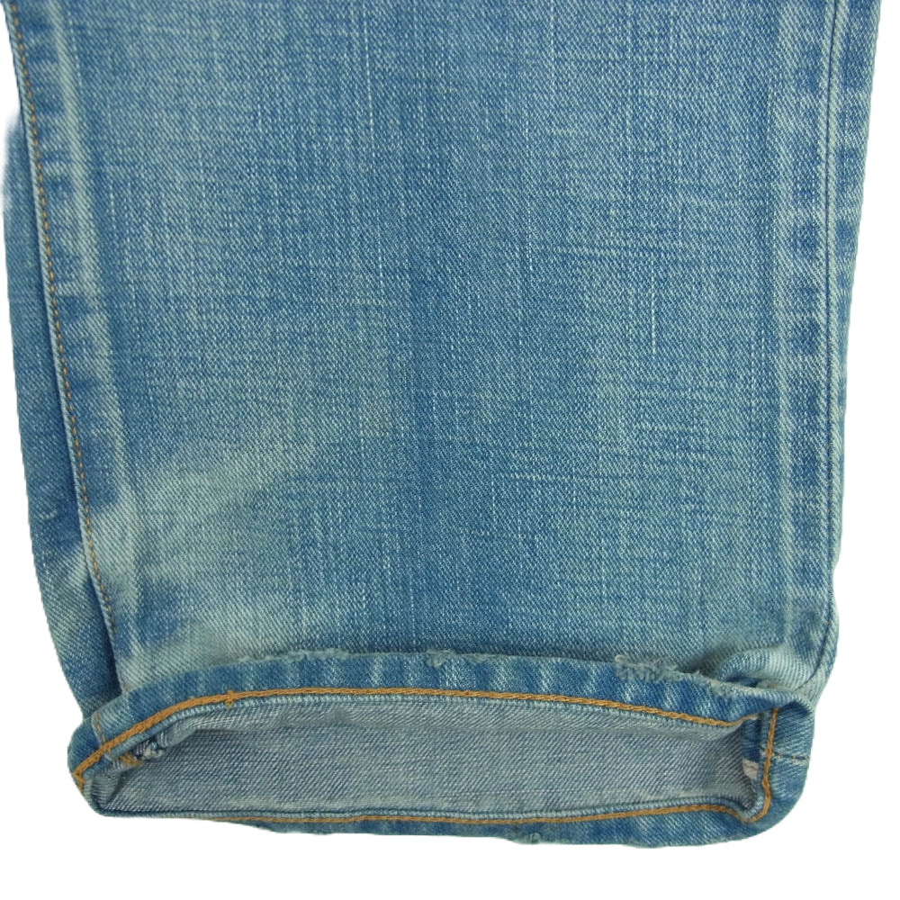 TMT ティーエムティー ダメージ加工 デニム パンツ ボタンフライ コットン インディゴブルー系 XL【中古】