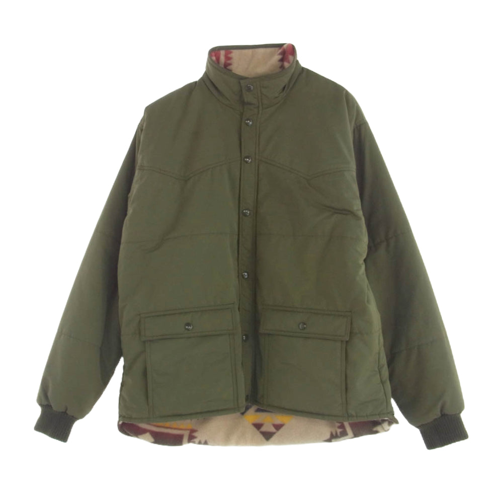 WESTRIDE ウエストライド リバーシブル 中綿 ジャケット ネイティブ柄 フリース ジャケット カーキ系 XL【中古】