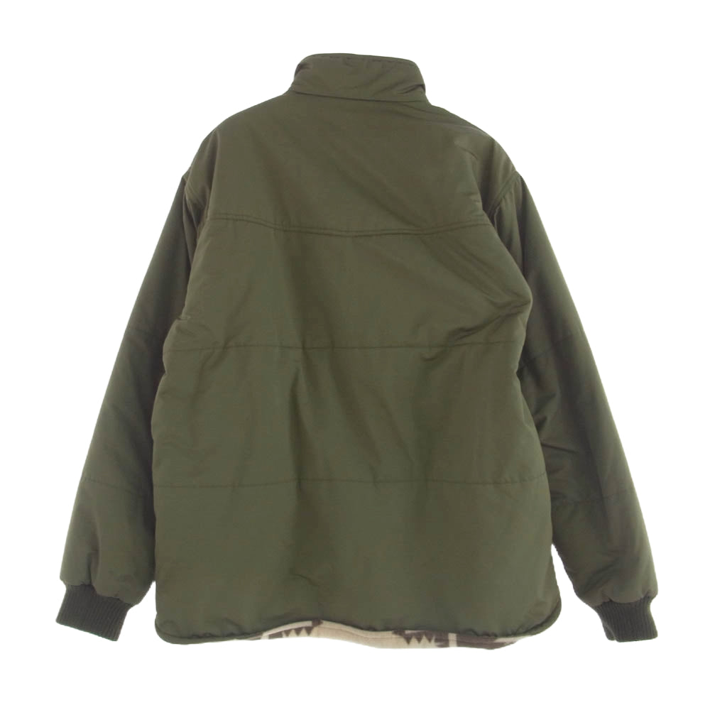 WESTRIDE ウエストライド リバーシブル 中綿 ジャケット ネイティブ柄 フリース ジャケット カーキ系 XL【中古】