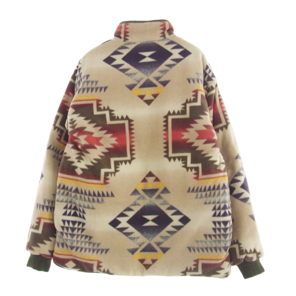 WESTRIDE ウエストライド リバーシブル 中綿 ジャケット ネイティブ柄 フリース ジャケット カーキ系 XL【中古】