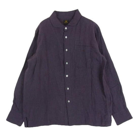 ジャンゴアトゥール DS-48B french widespread linen shirt クラシック フレンチ ワイドスプレッド リネン 長袖 シャツ パープル系 S【中古】
