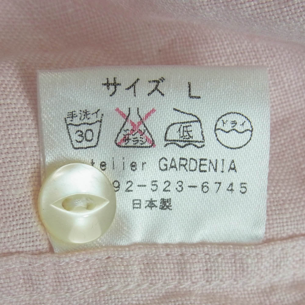 ジャンゴアトゥール DS-17C linen shirts リネン プチ ウィングカラー 長袖 シャツ ピンク系 L【中古】