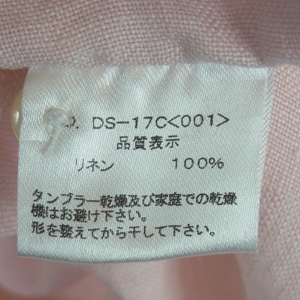 ジャンゴアトゥール DS-17C linen shirts リネン プチ ウィングカラー 長袖 シャツ ピンク系 L【中古】