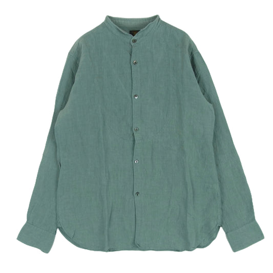 ジャンゴアトゥール DS-17B linen shirts リネン プチ ウィングカラー 長袖 シャツ グリーン系 グレイッシュグリーン系 L【中古】