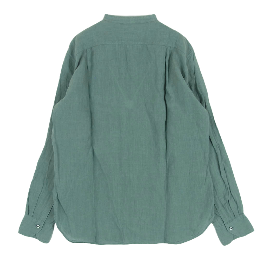 ジャンゴアトゥール DS-17B linen shirts リネン プチ ウィングカラー 長袖 シャツ グリーン系 グレイッシュグリーン系 L【中古】
