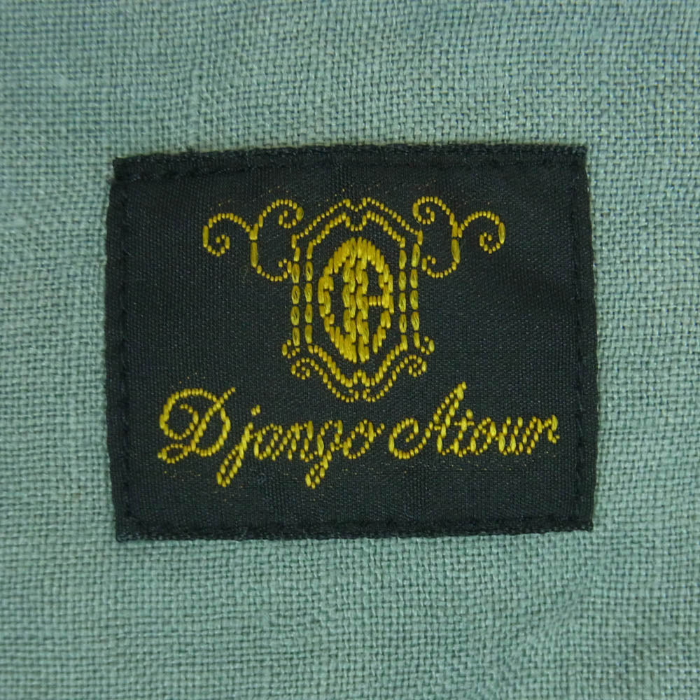ジャンゴアトゥール DS-17B linen shirts リネン プチ ウィングカラー 長袖 シャツ グリーン系 グレイッシュグリーン系 L【中古】