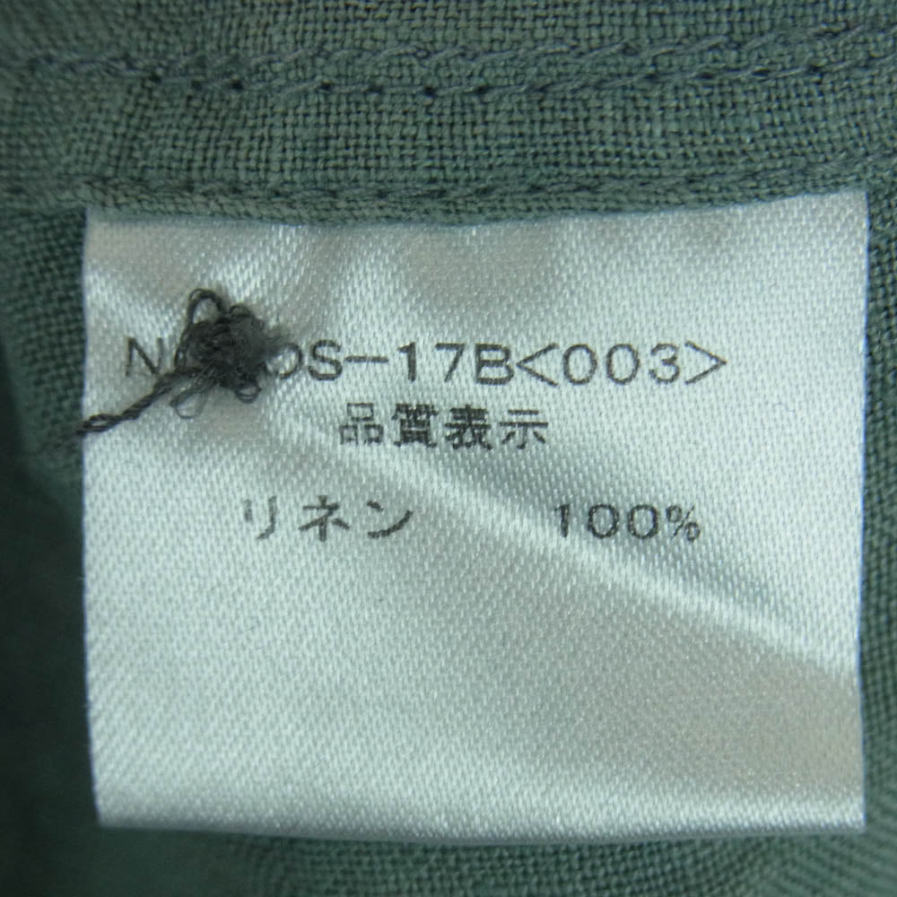 ジャンゴアトゥール DS-17B linen shirts リネン プチ ウィングカラー 長袖 シャツ グリーン系 グレイッシュグリーン系 L【中古】