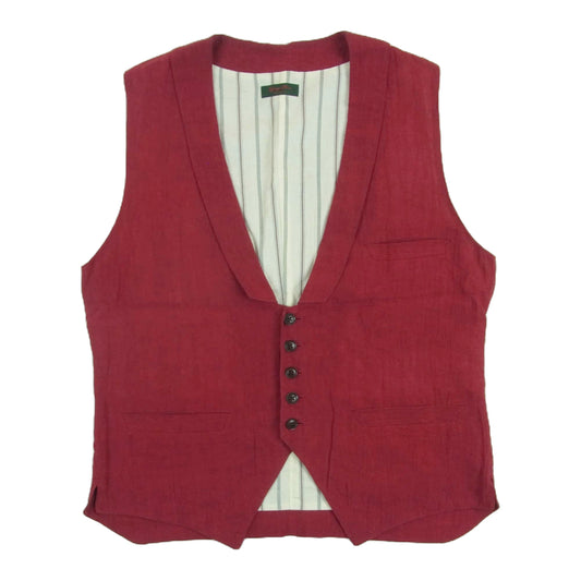 ジャンゴアトゥール D-AL-V06 LINEN VEST リネン コットン ベスト 日本製 レッド系 42【中古】