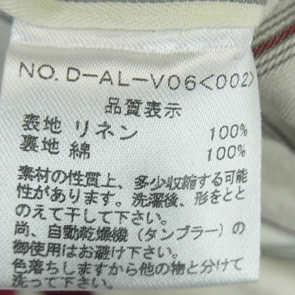 ジャンゴアトゥール D-AL-V06 LINEN VEST リネン コットン ベスト 日本製 レッド系 42【中古】