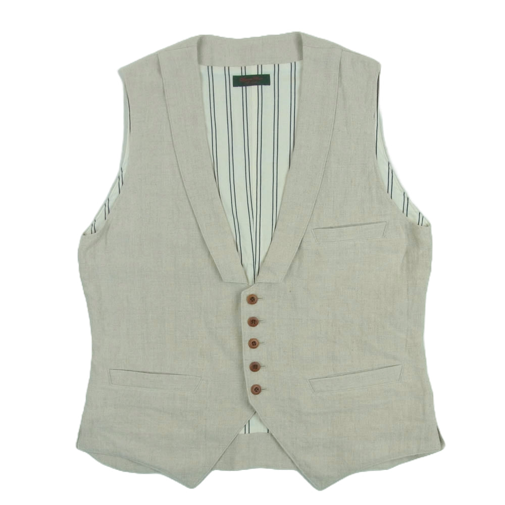 ジャンゴアトゥール D-AL-V06 LINEN VEST リネン コットン ベスト 日本製 ベージュ系 40【中古】